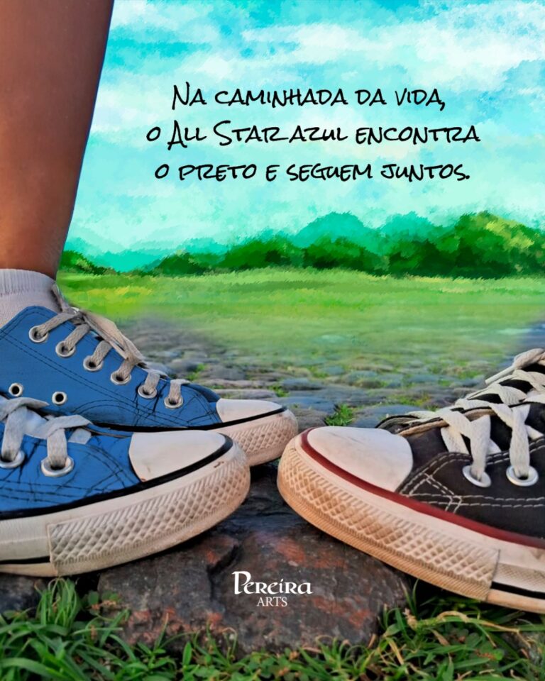 Arte digital criada a partir da fotografia de um casal de amigos, que usam all star, inspirada na música All Star de Nando Reis.